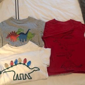 Set of 3 Gap long sleeve tee size 4 dinosaur